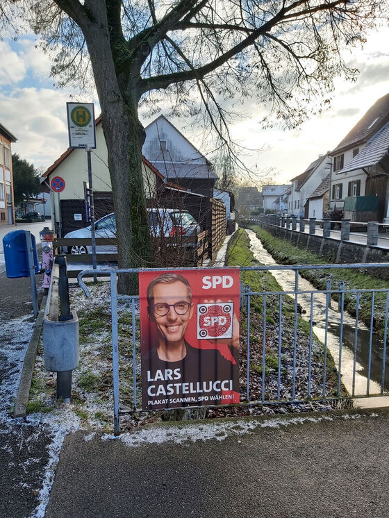 Lars Castellucci - hier hing sein Plakat seit dem 12. Januar 2025